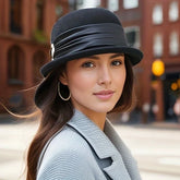 French Style Wool Bucket Heart Buckle Sun Hat